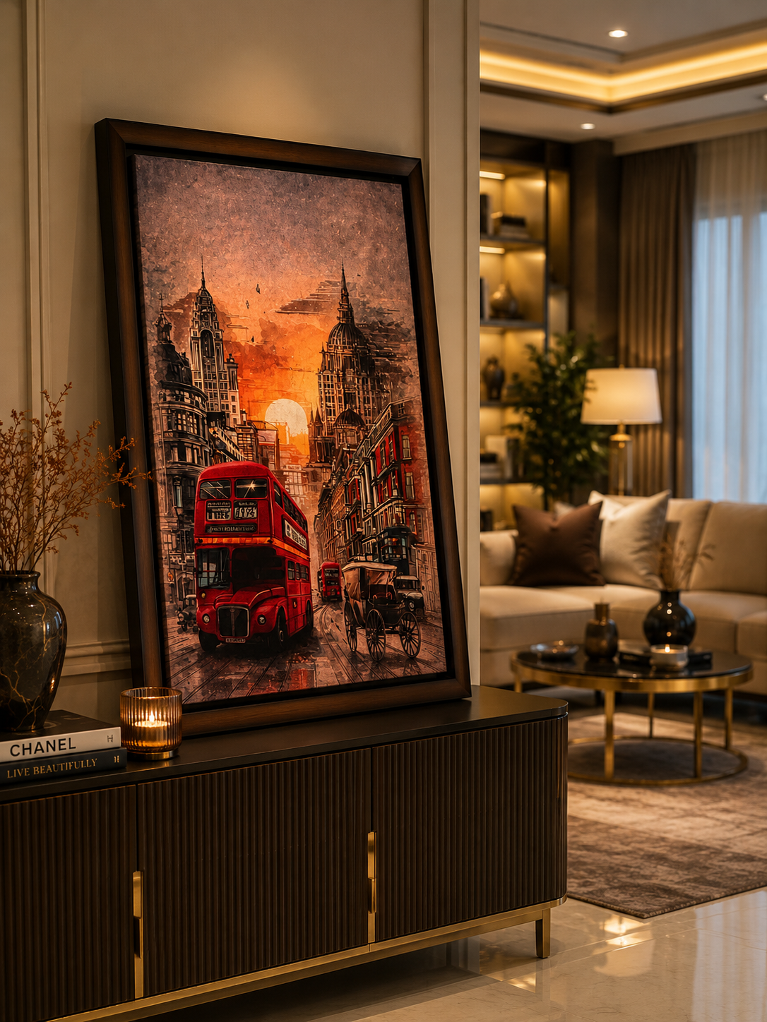 Vintage London Velvet Printed Frame
