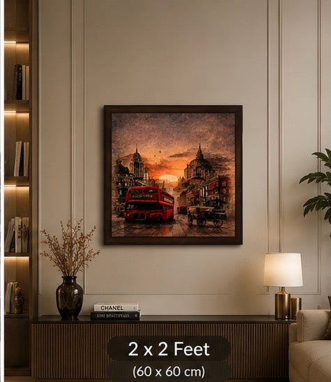 Vintage London Velvet Printed Frame