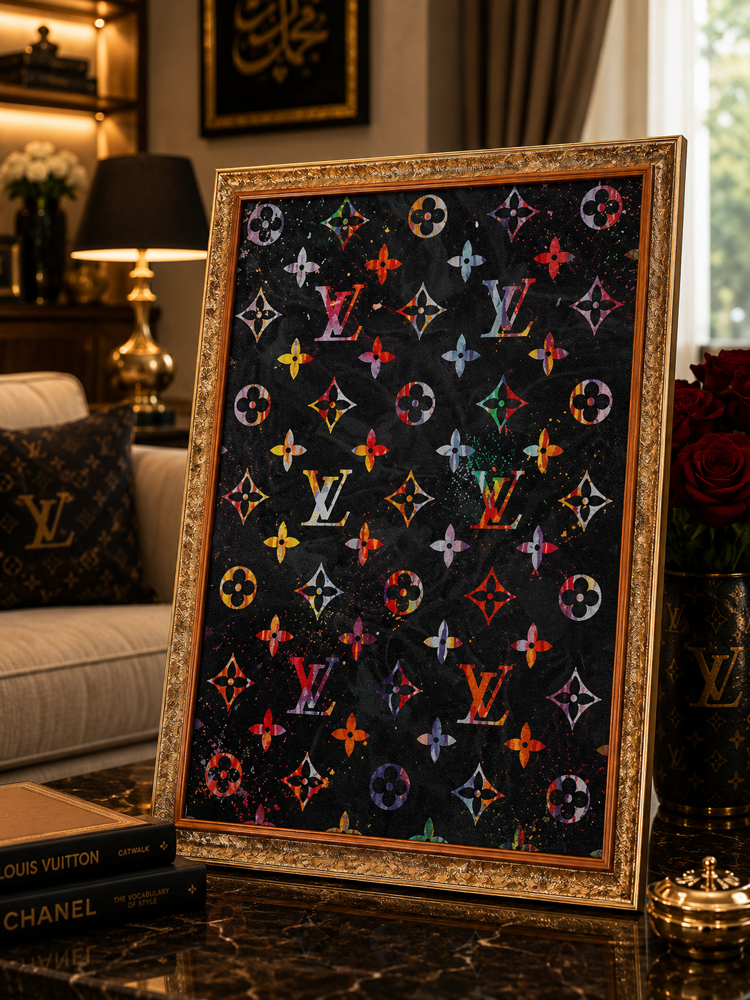 Louis Vuitton Inspired Luxury Velvet Frame